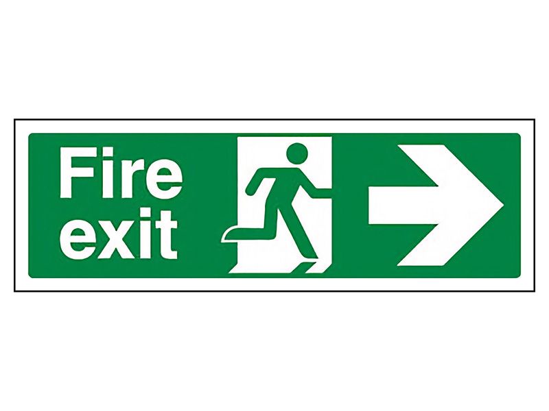 "Fire Exit Arrow Right" Fire Exit Direction Sign