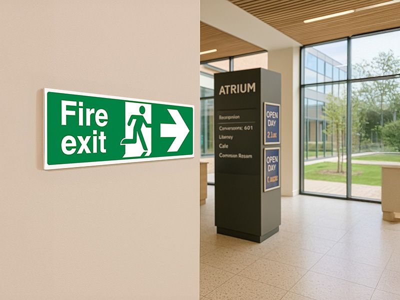 "Fire Exit Arrow Right" Fire Exit Direction Sign