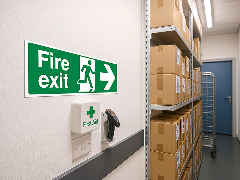 "Fire Exit Arrow Right" Fire Exit Direction Sign