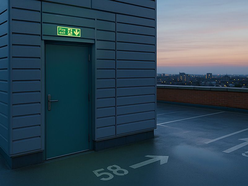 "Fire Exit Down" Glow in the Dark Safety Sign
