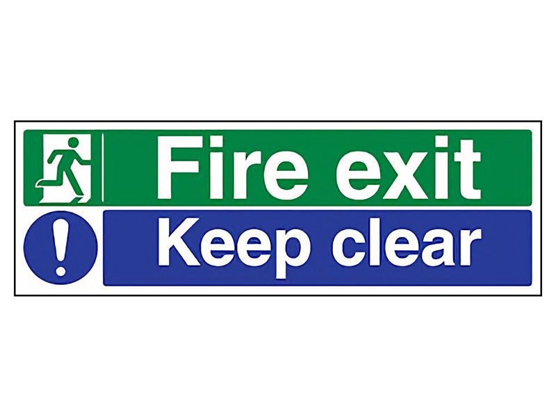 "Fire Exit Keep Clear" Fire Exit Sign