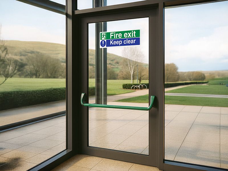 "Fire Exit Keep Clear" Fire Exit Sign