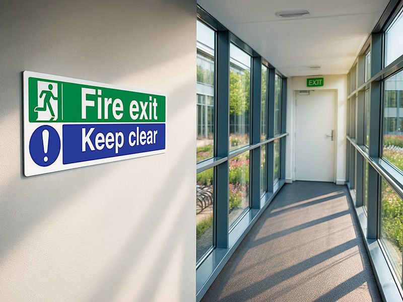 "Fire Exit Keep Clear" Fire Exit Sign