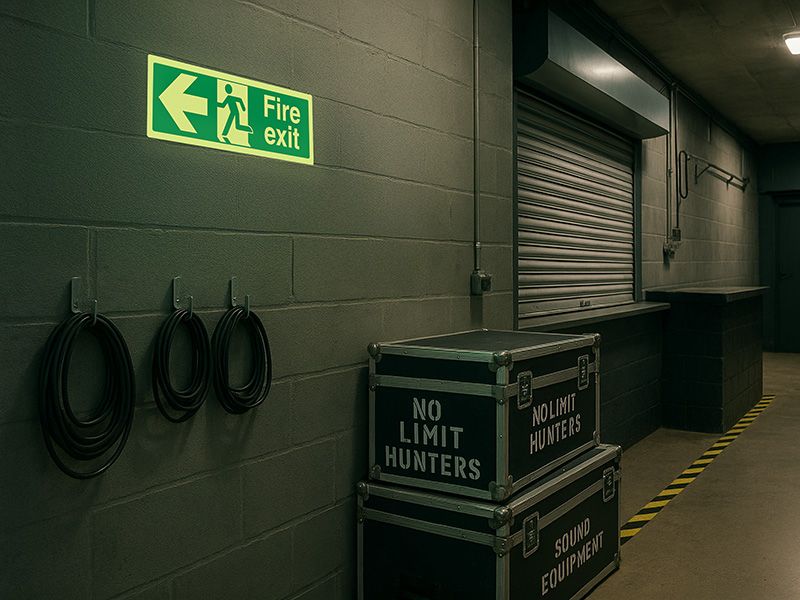 "Fire Exit Left" Glow in the Dark Safety Sign