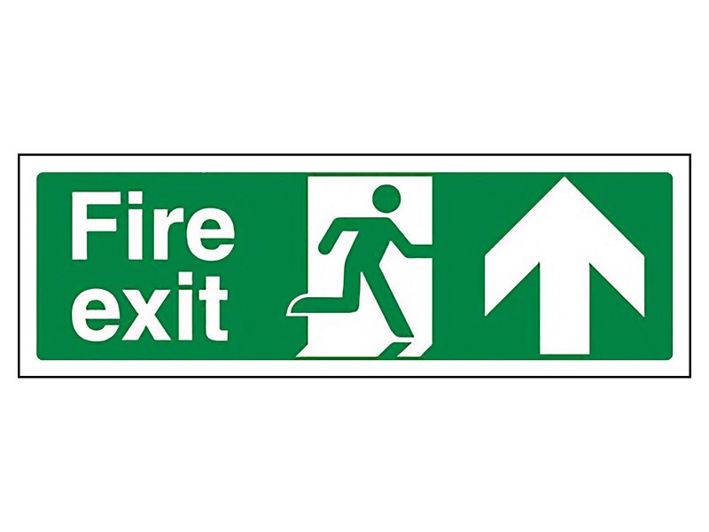 "Fire Exit Up" Fire Exit Direction Sign