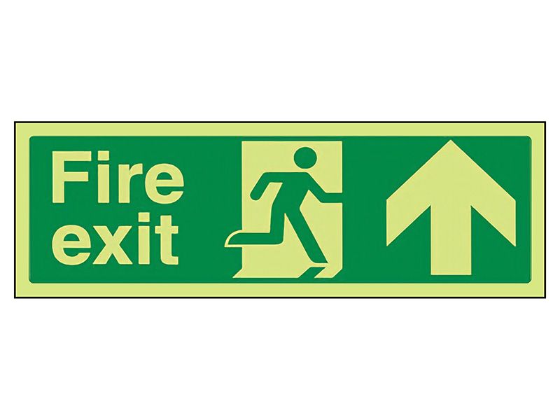"Fire Exit Up" Glow in the Dark Safety Sign
