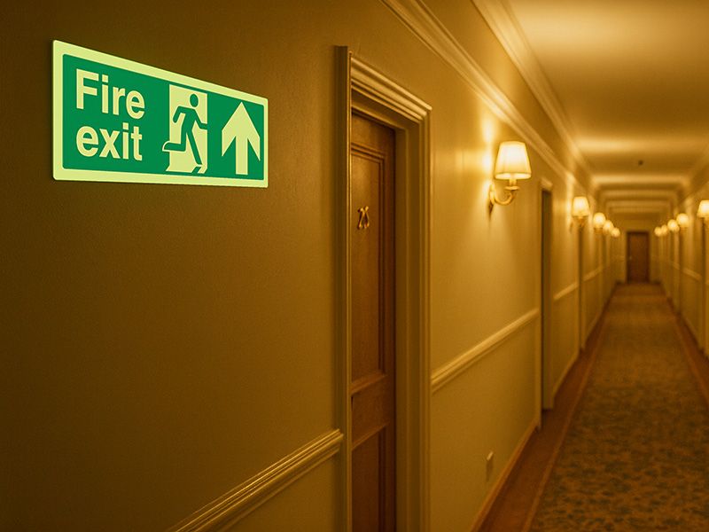 "Fire Exit Up" Glow in the Dark Safety Sign