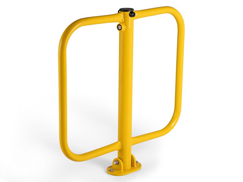 Folding Parking Barrier - Yellow Mild Steel, Folds to 70mm - 720mm Overall Height