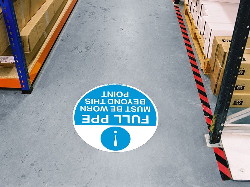 Full PPE Must Be Worn Floor Symbol Marker