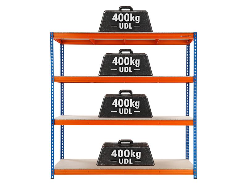 Heavy Duty Garage Racking – 400kg Per Shelf, 1800 × 1800 × 600mm