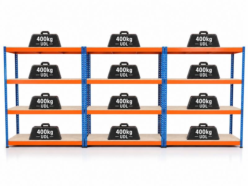 Garage Racking System - 3x Bay Kit, 4,800kg Total Capacity, 1800 x 1800 x 600mm Per Bay