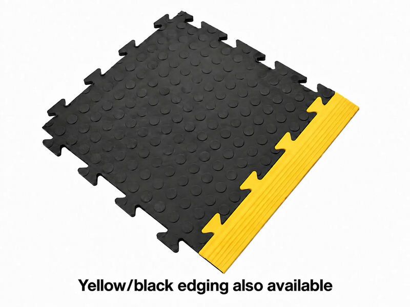 Single Garage Floor Vinyl Tile Bundle - Dotted - Black - 3m x 6m Total Coverage