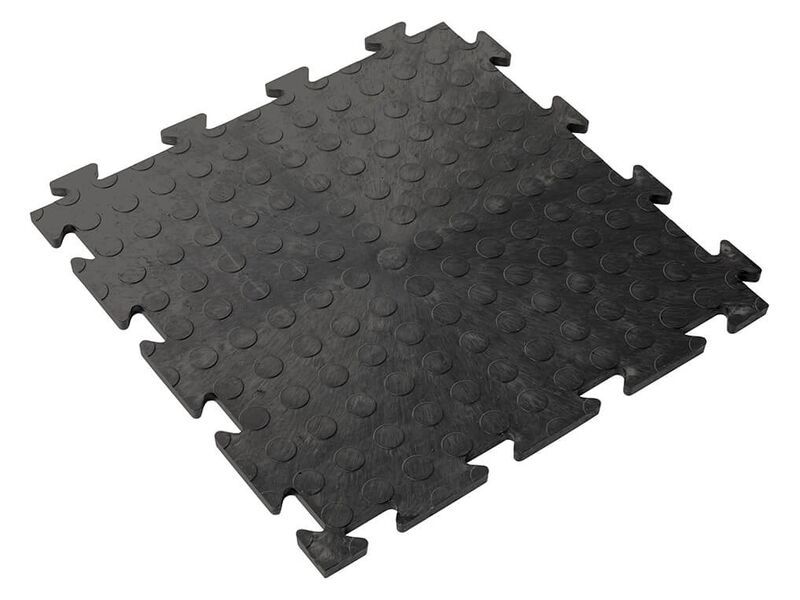 Single Garage Floor Vinyl Tile Bundle - Dotted - Black - 3m x 6m Total Coverage