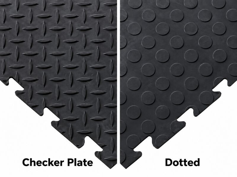 Double Garage Floor Vinyl Tile Bundle - Dotted - Black - 6m x 6m Coverage