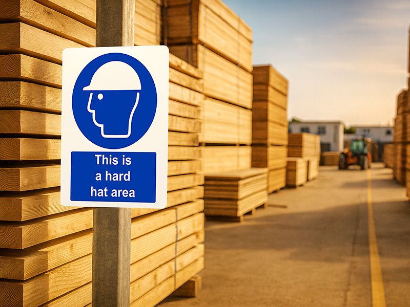 "Hard Hat Area" Mandatory Site Safety Sign