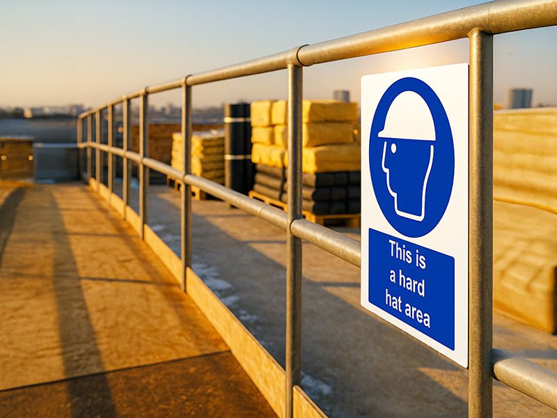 "Hard Hat Area" Mandatory Site Safety Sign