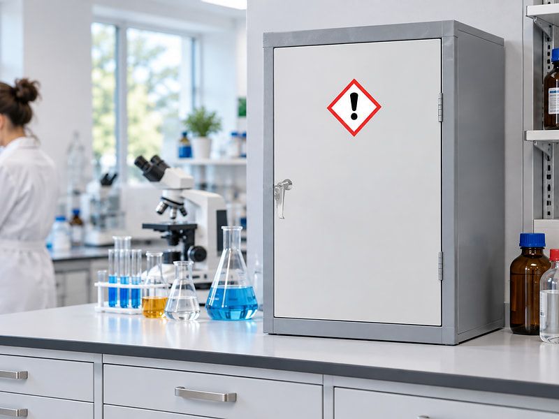910mm COSHH Cabinet - 1 Door, 1 Shelf - 10L Spill Sump