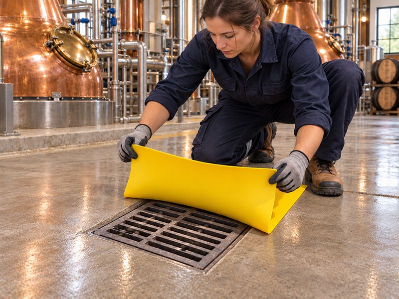 Heavy Weight Drain Cover with Wall Mountable Holdall