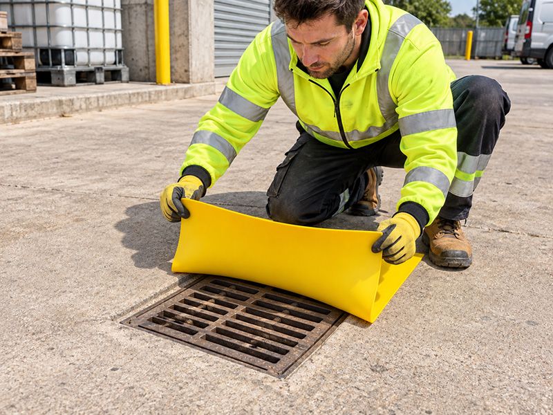 Heavy Weight Drain Cover with Wall Mountable Holdall