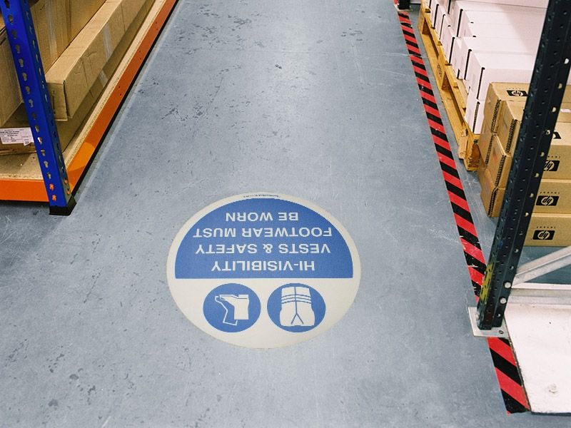High Vis Vests & Safety Footwear Floor Symbol Marker