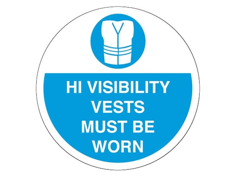 Hi-vis Vests Must Be Worn Floor Symbol Marker