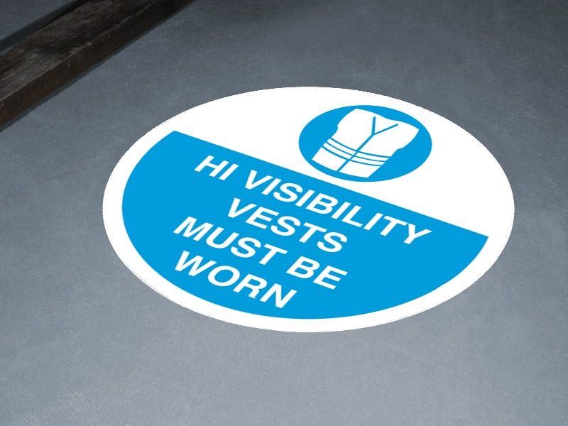 Hi-vis Vests Must Be Worn Floor Symbol Marker