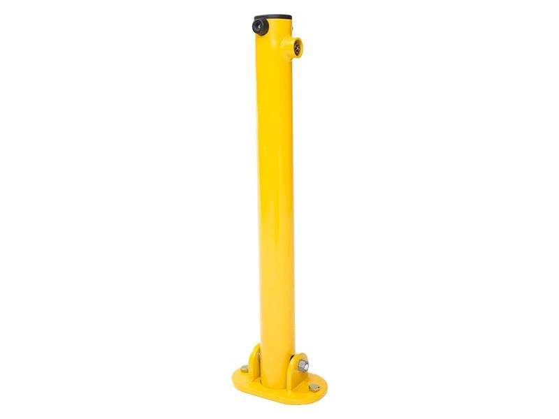 Yellow Folding Parking Post - Key Lockable Powder Coated Steel - 620mm Overall Height