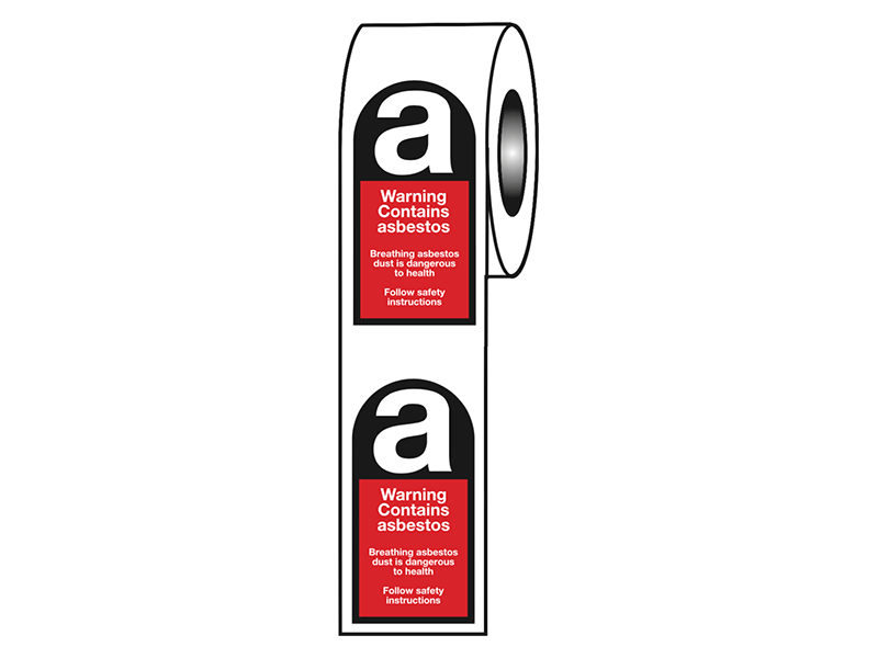 "Warning Contains Asbestos" Labels on a Roll