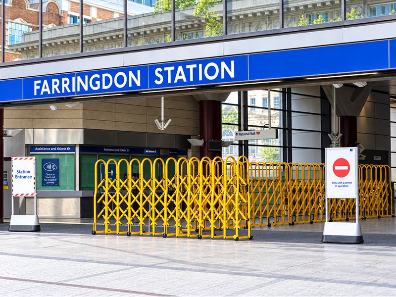 Large Expandable Safety Gate - 1800mm High Yellow Aluminium - Extends to 2000mm