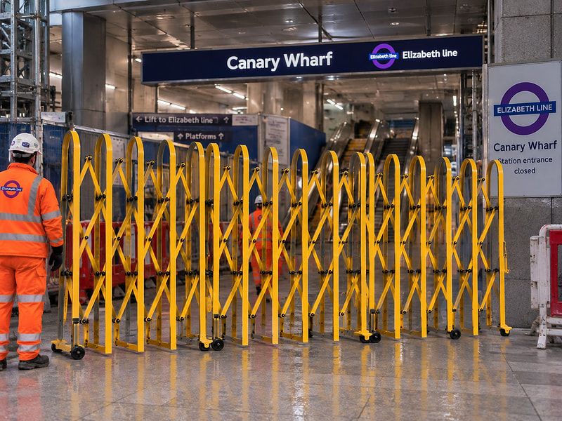Large Expandable Safety Gate - 1800mm High Yellow Aluminium - Extends to 2000mm