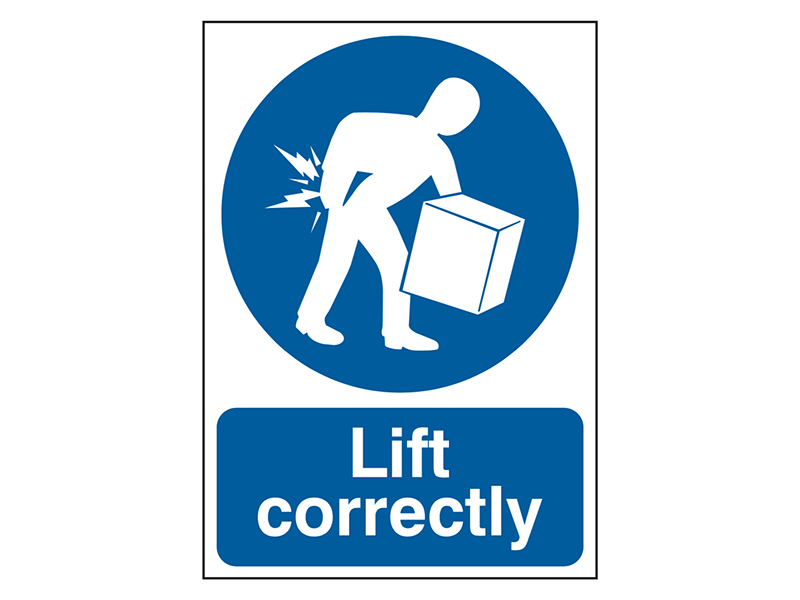 "Lift Correctly" Mandatory Site Safety Sign
