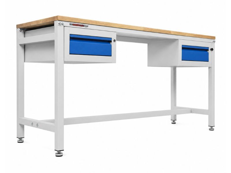 Long Workbench with Drawers