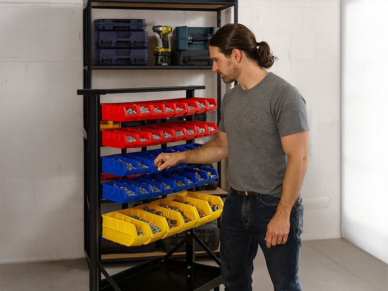 Louvred Panel Bin Trolley