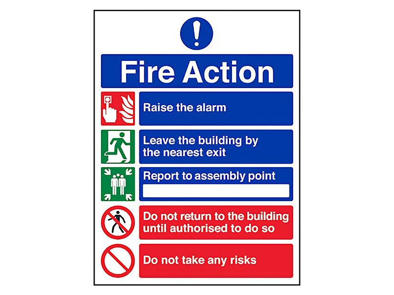 "Fire Action Notice" Mandatory Site Safety Sign