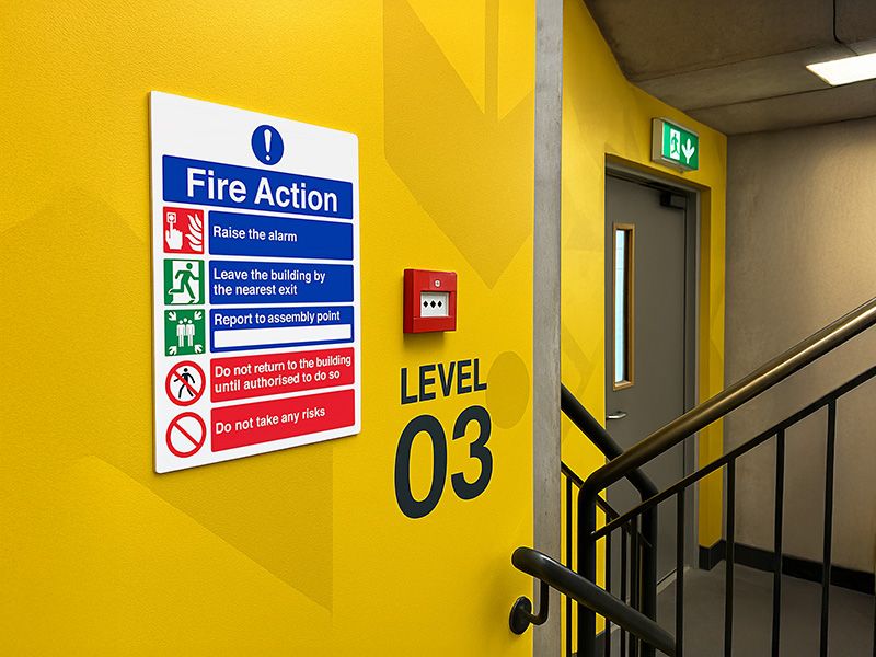 "Fire Action Notice" Mandatory Site Safety Sign
