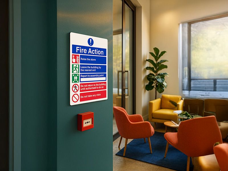 "Fire Action Notice" Mandatory Site Safety Sign