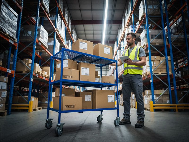 Metal Trolley with Wheels