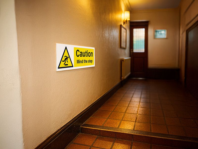 "Mind The Step" Warning Safety Sign