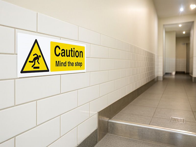 "Mind The Step" Warning Safety Sign