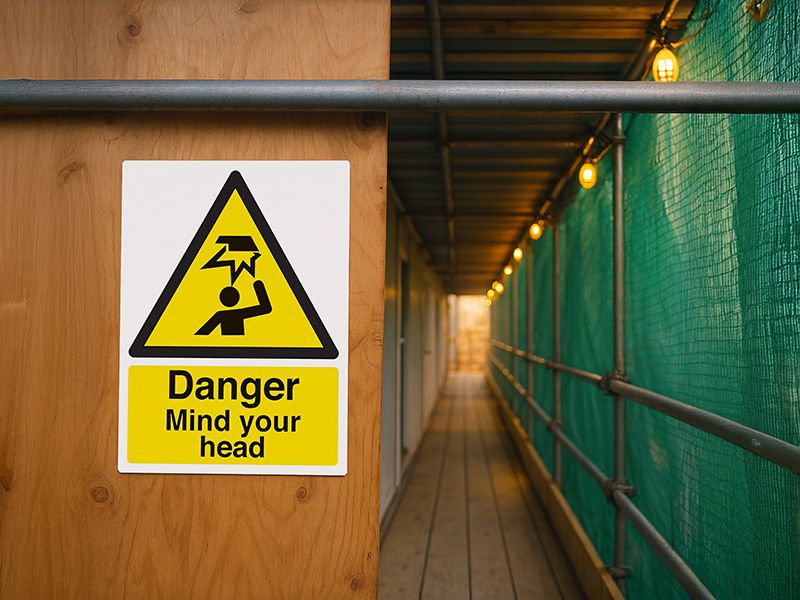 "Mind Your Head" Warning Safety Sign