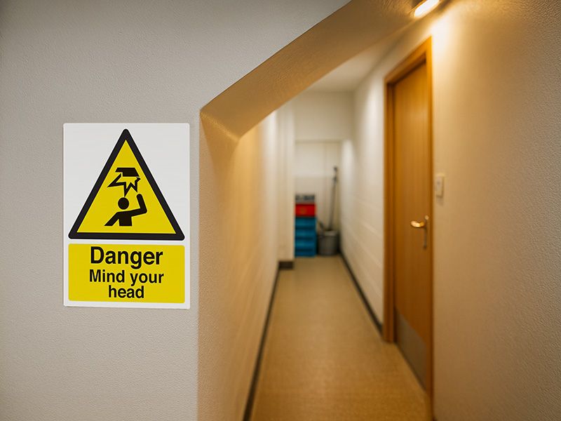 "Mind Your Head" Warning Safety Sign