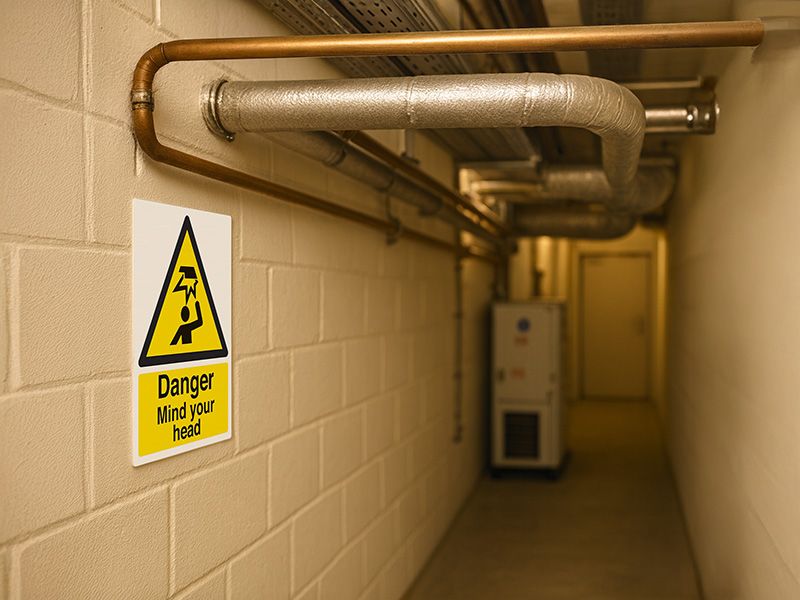"Mind Your Head" Warning Safety Sign