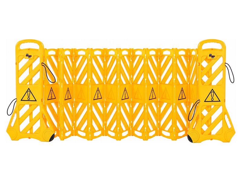 Portable Expanding Barrier - Yellow Plastic - Extends to 3780mm