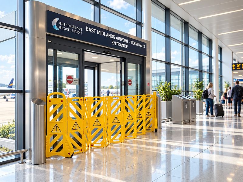 Portable Expanding Barrier - Yellow Plastic - Extends to 3780mm