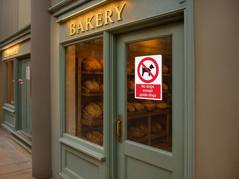"No Dogs" Prohibition Sign