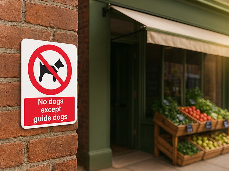 "No Dogs" Prohibition Sign