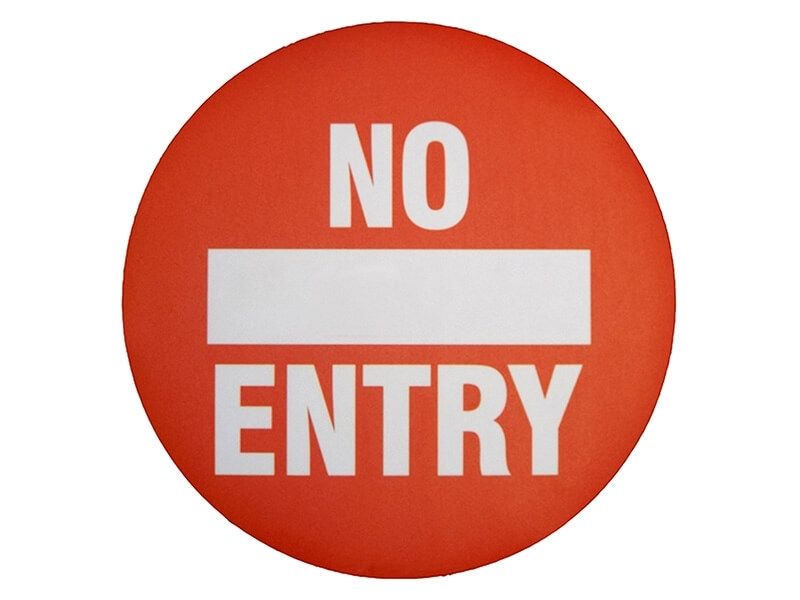 No Entry Floor Symbol Marker