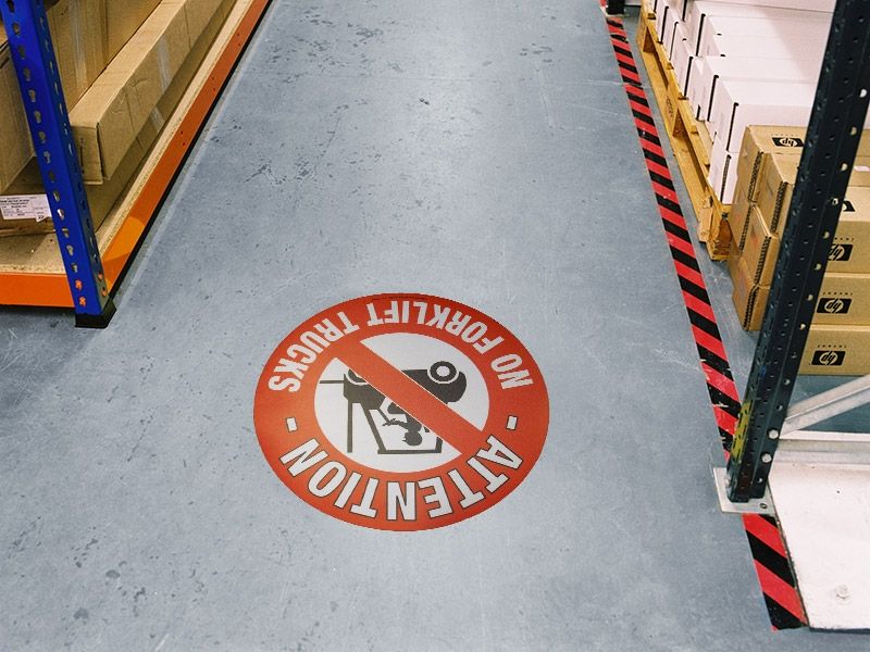 No Forklift Trucks Floor Symbol Marker