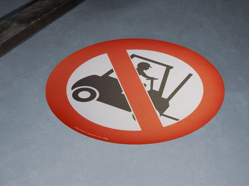 No Forklift Trucks Floor Graphic Marker