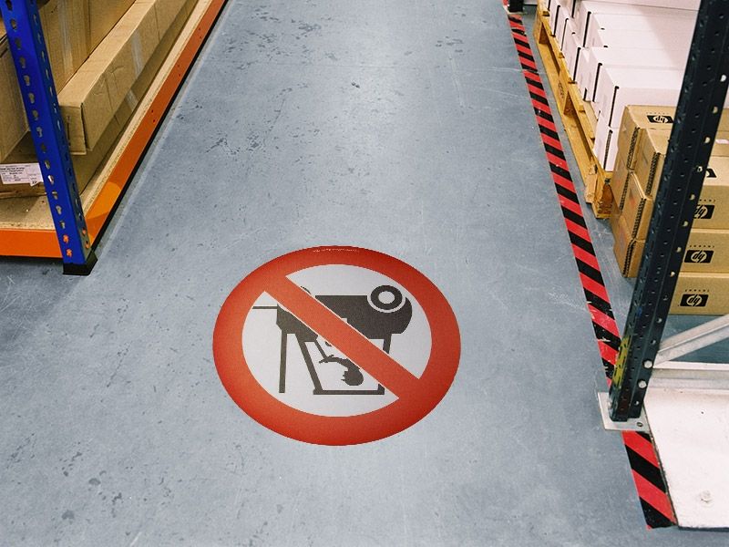 No Forklift Trucks Floor Graphic Marker